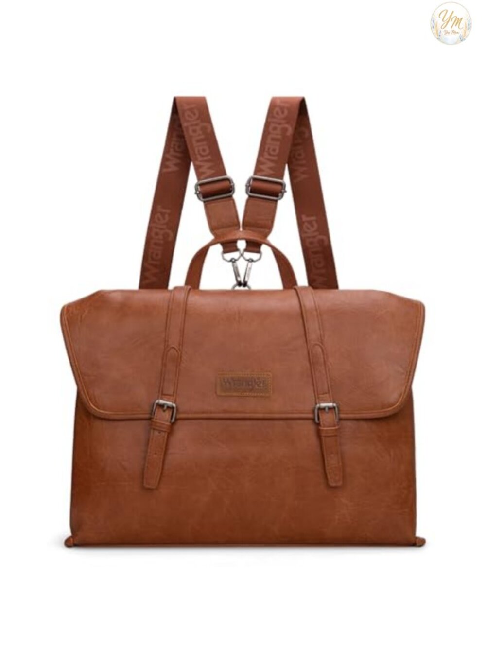 3-in-1 Convertible Faux Leather Backpack Messenger Bag with 15.6" Laptop